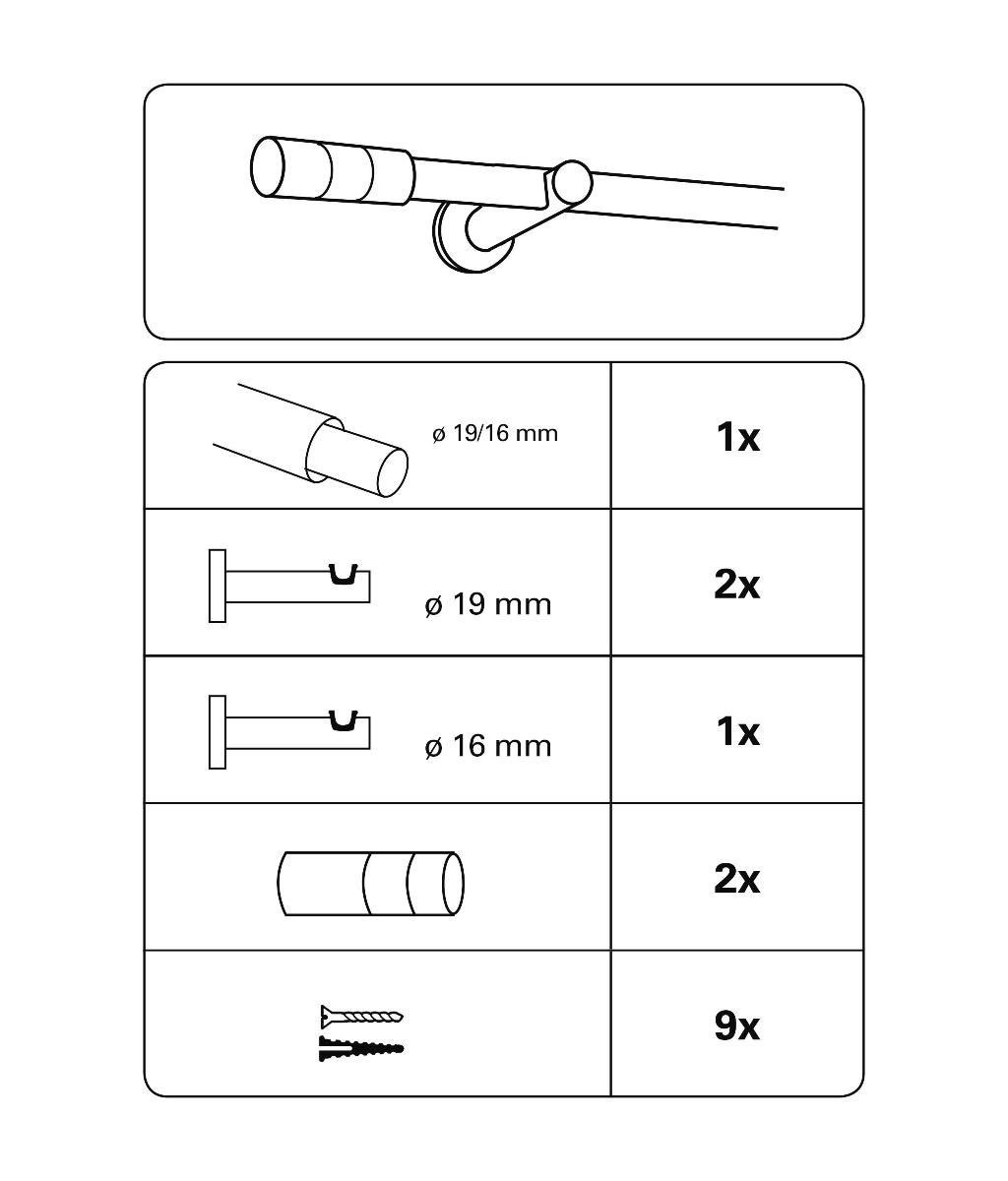 РАЗТЕГАЕМ КОРНИЗ КРИТ 120-210СМ ЧЕРНО