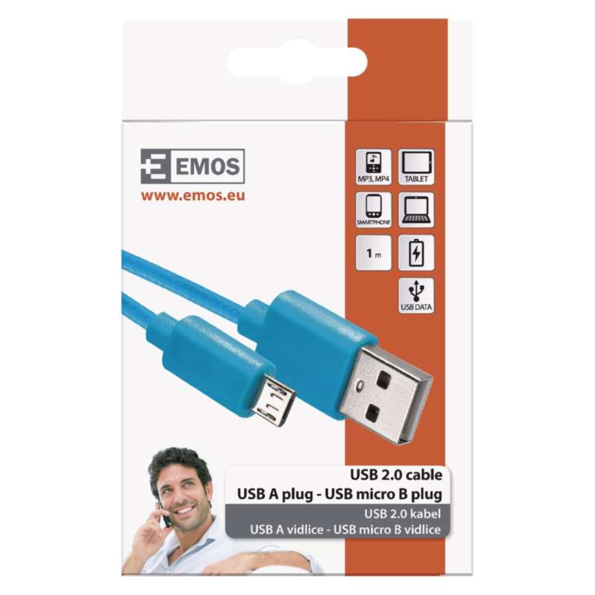 МИКРО USB КАБЕЛ 2.0, 1М СИН
