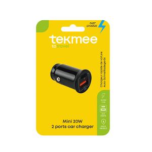 ЗАРЯДНО ЗА КОЛА USB+TYPE-C 20W/3A TEKMEE