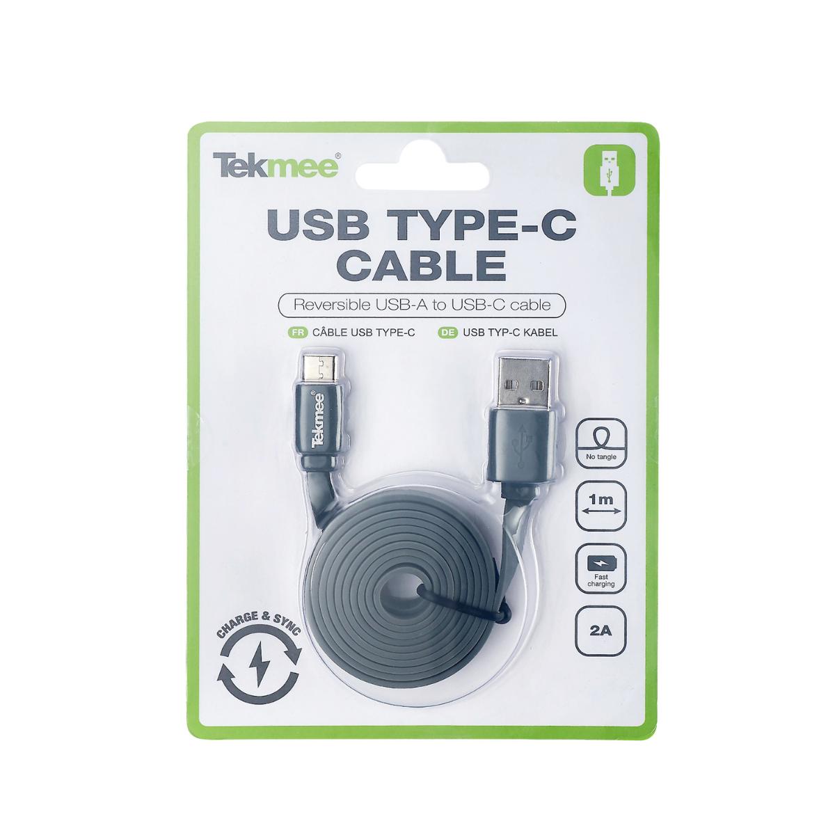 КАБЕЛ USB-USB-C 1М/2А TEKMEE